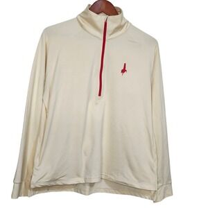 Marine Layer Makers Mark Weekend Sport Quarter Zip Sweatshirt Yellow Women Large